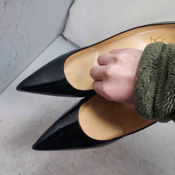 Christian Louboutin Kate Black Patent Heel Pump Shoe - Picture 11 of 11